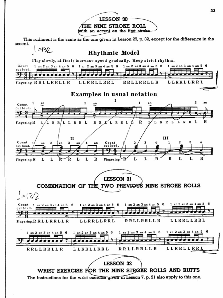 Buddy Rich Drum Method Modertation of Snare Drum Rudiments 34 PDF