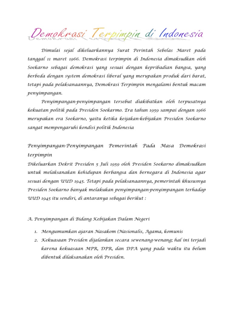 Penyimpangan Demokrasi Terpimpin