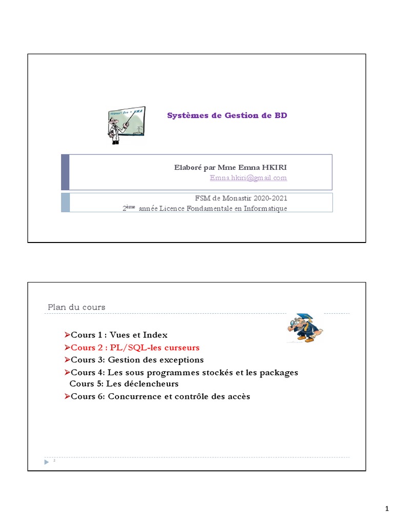Types de curseurs en PL/SQL | PDF | SQL | Structure de contrôle