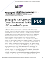 Bridging The Art - Commerce Divide - Cindy Sherman and Rei Kawakubo of Comme Des Garçons - Grey Art Gallery