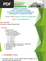 Sorting Algorithms - Presentation