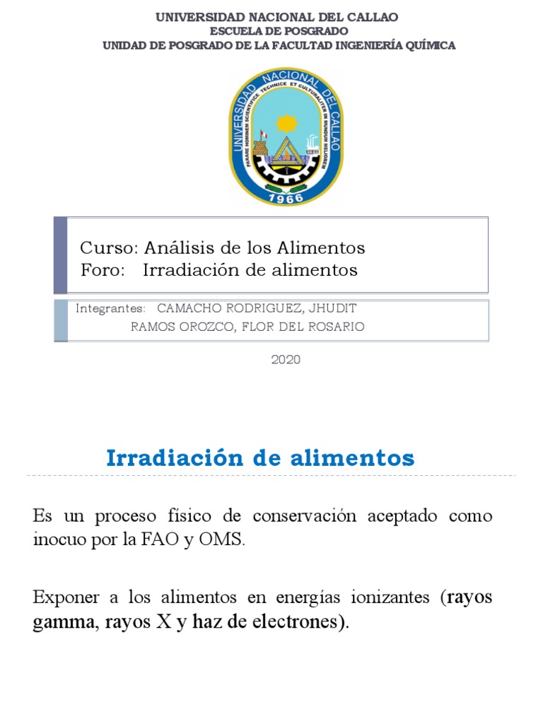 Irradiacion de Alimentos | PDF | Comida y bebida | Alimentos