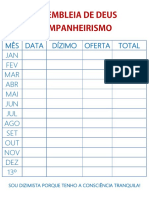 Envelope Do Dízimo - Modelo Branco - 2021