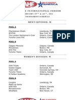 International - Indoor Schedule 2011