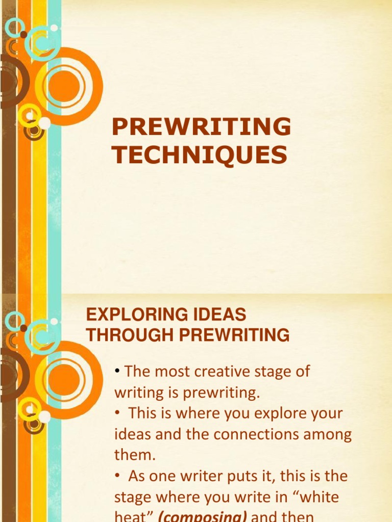 Prewriting Techniques Free Powerpoint Templates Free Powerpoint