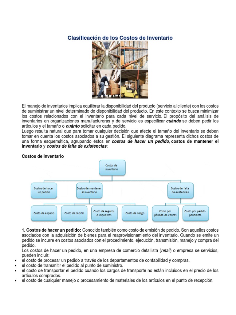 Clasificación de Costos de Inventario | PDF | Inventario | Costo