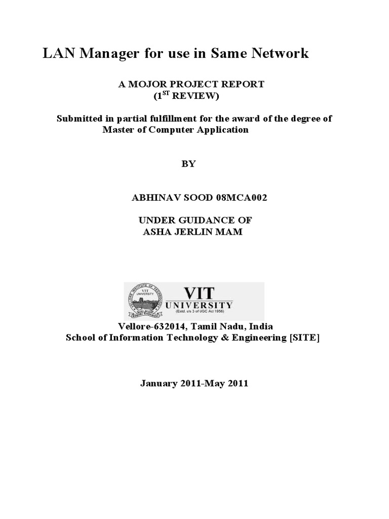 LAN Manager Project Report for MCA | PDF | Operating System | Computer ...