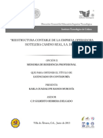 Restructura Contable CASO DE EXITO Camino Real PDF