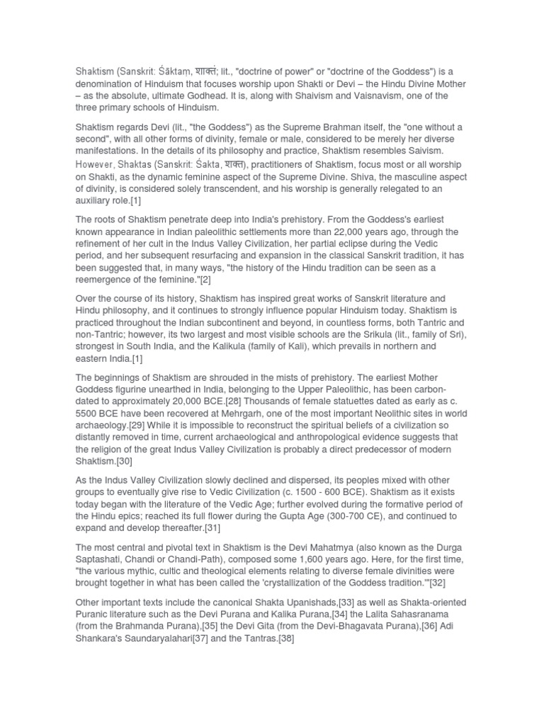 Shaktism PDF Devi Hindu Philosophy