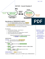 CHEM*1050 Thermodynamics Notes Summary