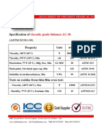 Data Sheet of Viscosity Grade Bitumen Ac 30