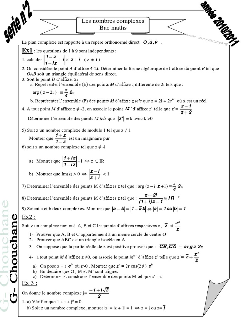 Nombres complexes : exercices et théorèmes | PDF | Nombre complexe | Nombre