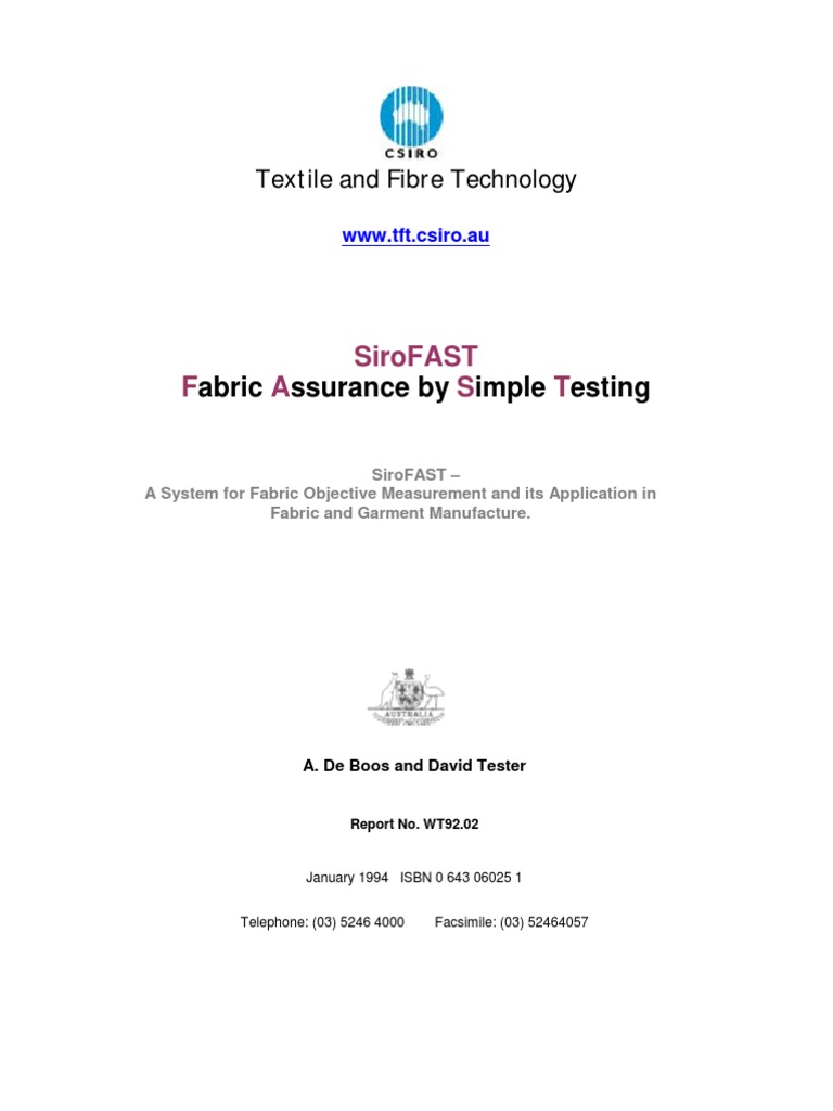 Physical Testing of Fabrics PDF Textiles Bending