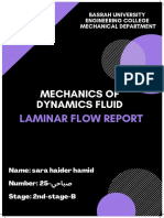 Mechanics of Dynamics Fluid: Laminar Flow Report