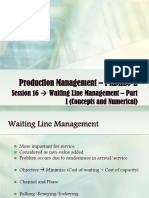 Production Management - PRDH20-2: Session 16 Waiting Line Management - Part I (Concepts and Numerical)