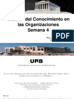 Gestión Del Conocimiento en Las Organizaciones Semana 4: Prof. José Ventura E. Phd. Facultad de Psicología