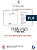 School Learning Continuity Plan SY 2020-2021: Department of Education