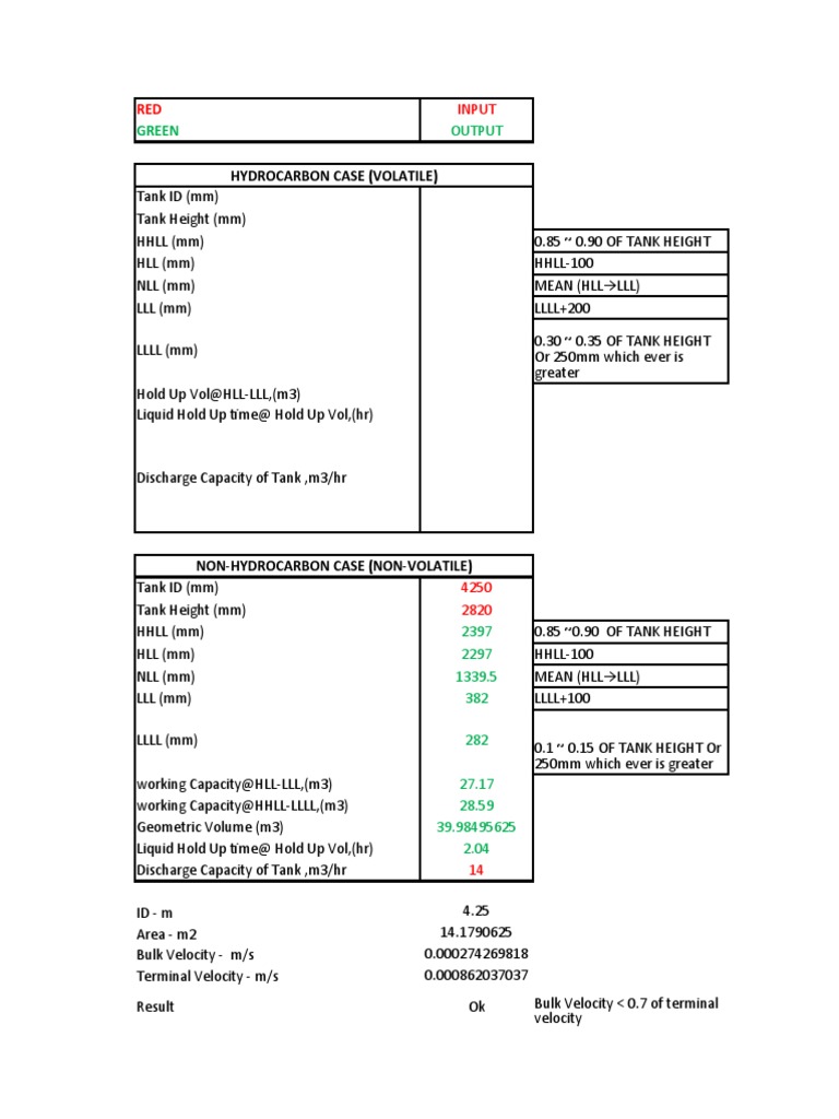 Tank Capacity and Discharge Calculations | PDF | Civil Engineering | Gases