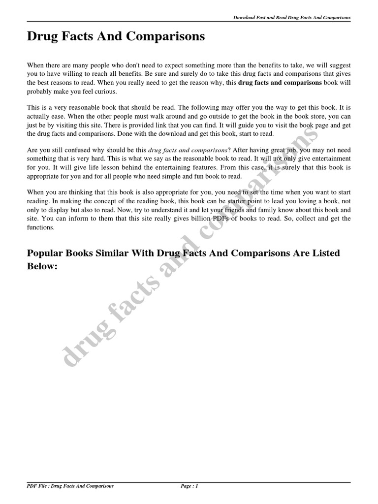 Drug Facts and Comparisons PDF Books