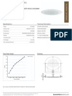 Round Ceiling Recessed Shower Head Technical Datasheet
