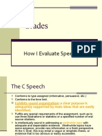 Grades: How I Evaluate Speeches