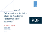 The Impacts of Extracurricular Activity Clubs On Academic Performance of Students