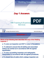 CSWIP 3.1 Welding Inspector Exam Day 1 Answers