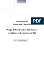 Pliego Condiciones Tecnicas Solar Fotovoltaica Conectada A Red (IDAE)