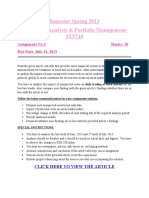 Semester Spring 2013 Investment Analysis & Portfolio Management-FIN730