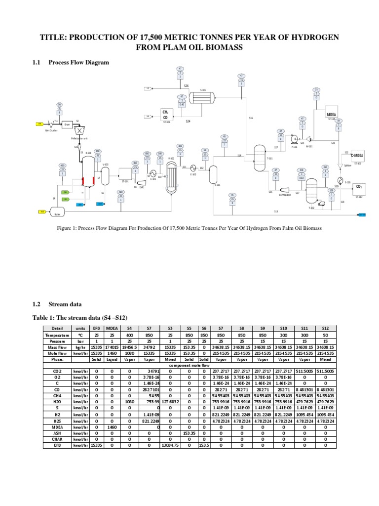 Hydrogen Production from Palm Oil Biomass | PDF | Chemical Reactor | Vapor