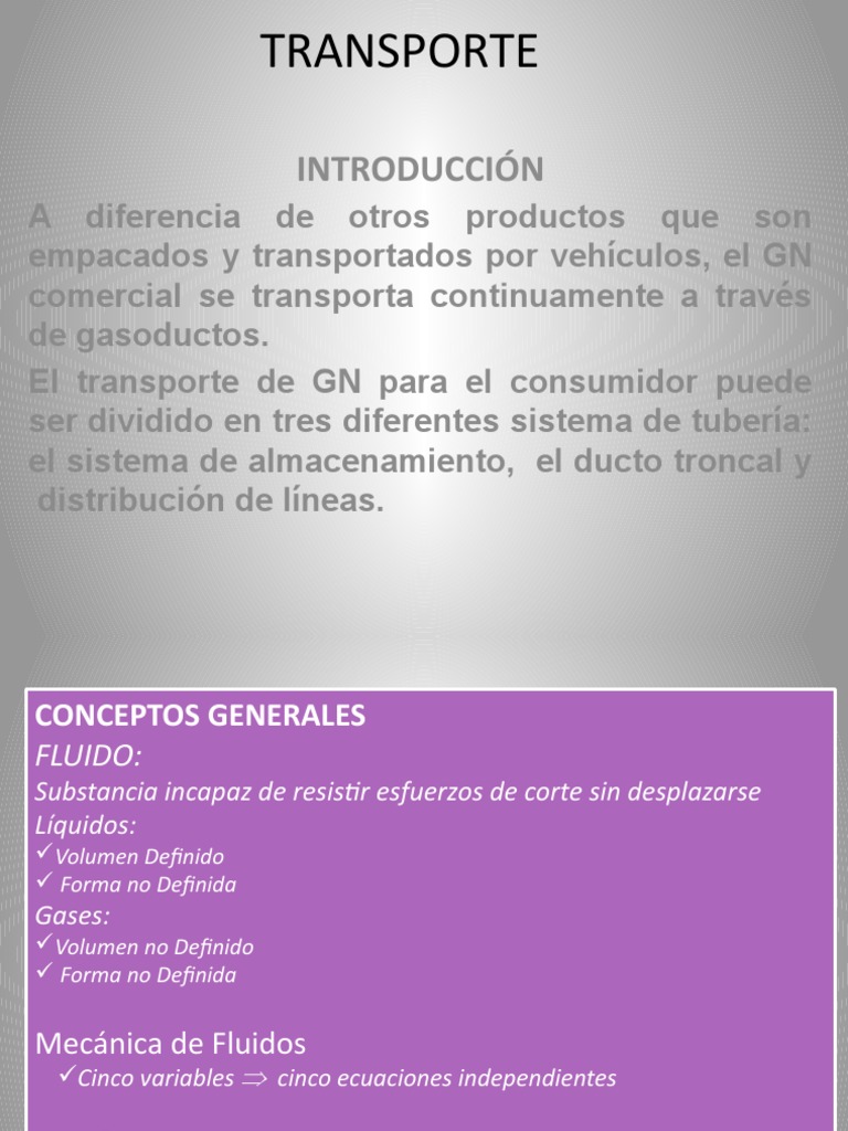 Transporte de Gas Natural: Sistemas y Diseño | PDF | Numero Reynolds ...