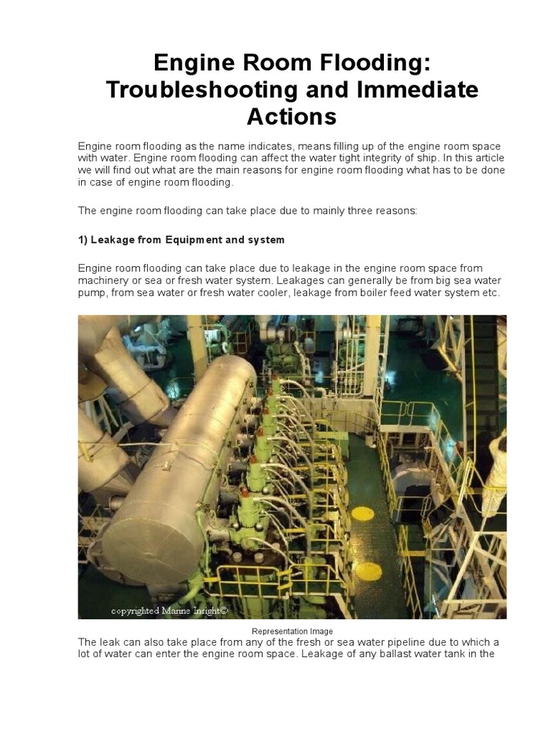 Engine Room Flooding: Causes & Actions | PDF | Leak | Valve