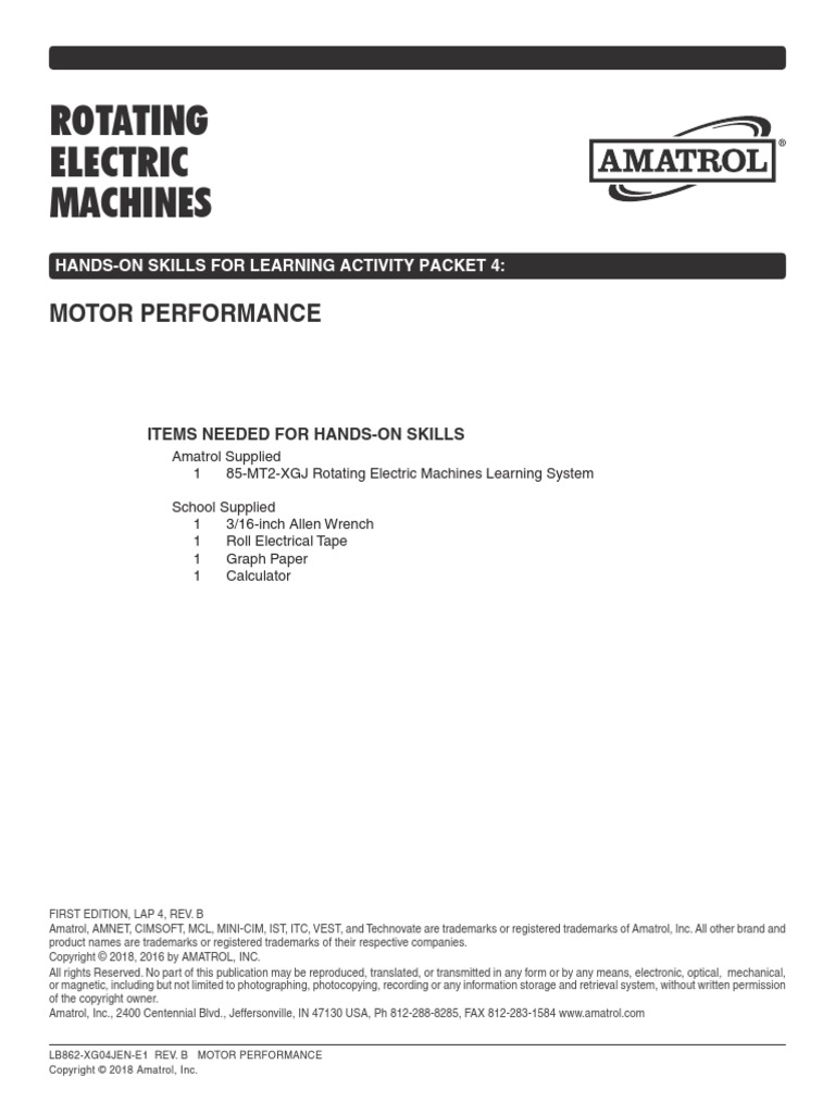 Motor Performance PDF Electric Motor Horsepower