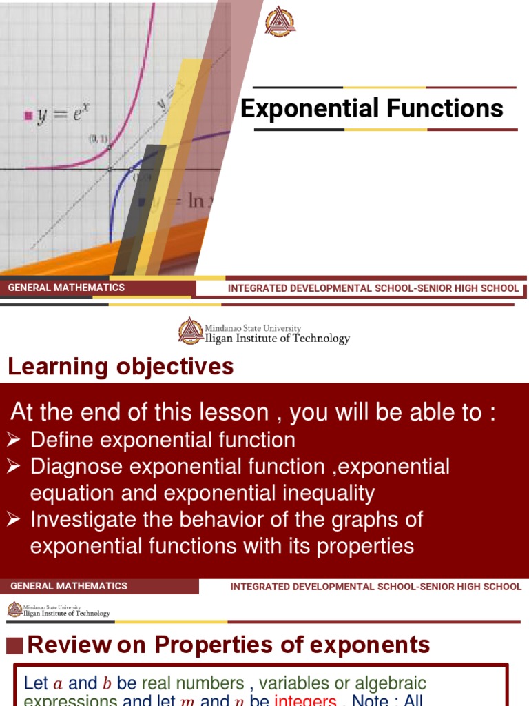 Exponential Function PDF | PDF | Exponentiation | Asymptote