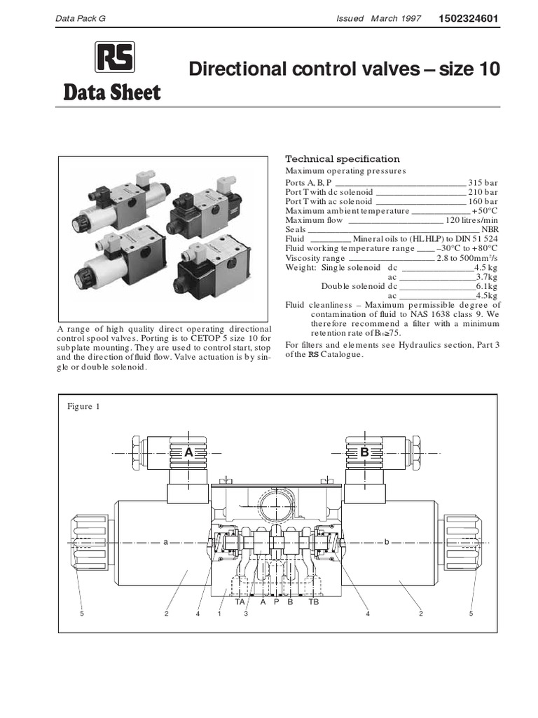 Data Sheet Directional Control Valves Size 10 PDF Manufactured