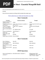 MongoDB Cheat Sheet PDF
