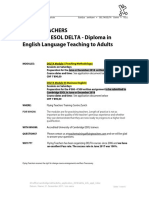 Flying Teachers Cambridge ESOL DELTA - Diploma in English Language Teaching To Adults