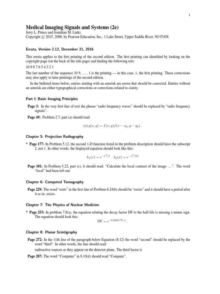 Medical Imaging Signals and Systems (2e) PDF Radioactive Tracer