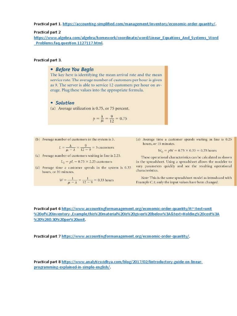 Economic Order Quantity and Linear Programming | PDF | Inventory ...