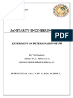 Sanitarty Engineering Lab.: Experiment On Determination of PH