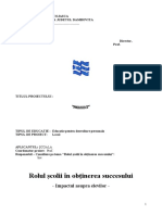 Impactul Activităţii de Consiliere - Rolul Scolii in Obtinerea Succesului