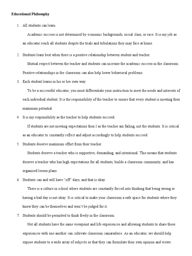 Educational Beliefs PDF