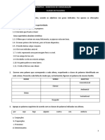 Exercícios de Gramática - Classe de Palavras