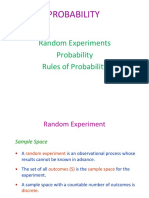 Probability: Random Experiments Probability Rules of Probability