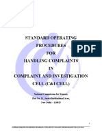 Standard Operating Procedures FOR Handling Complaints IN Complaint and Investigation Cell (C&I Cell)
