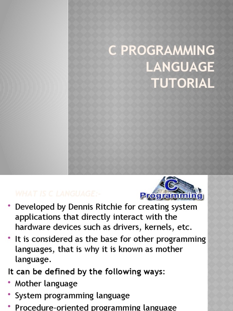 C Programming Language Tutorial | Download Free PDF | Pointer (Computer ...