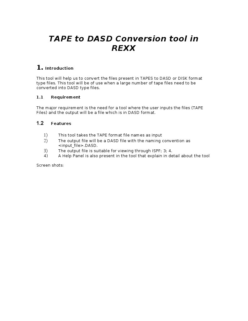 Rexx Tool TapeTo Dasd Conversion Tool PDF