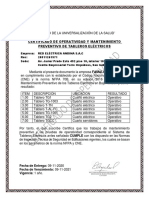 Certificado de Tableros Eléctricos REA Lima 2020