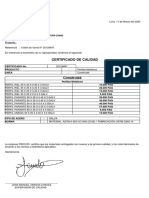 Certificado de Calidad: Mavegsa Drywall S.A.C