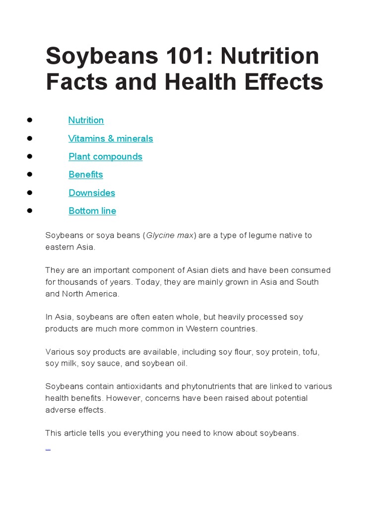 SOYBEANS 101 NUTRITION FACTS AND HEALTH EFFECTS intelligence overview